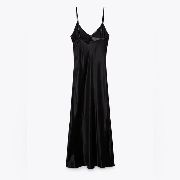 ZARA SATIN EFFECT RHINESTONE DRESS - Picture 8 of 15